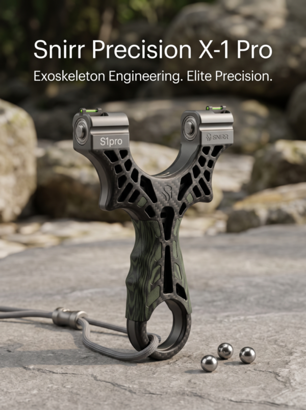 Snirr Precision X-1 Pro Slingshot | Carbon-Exoskeleton Tactical Catapult